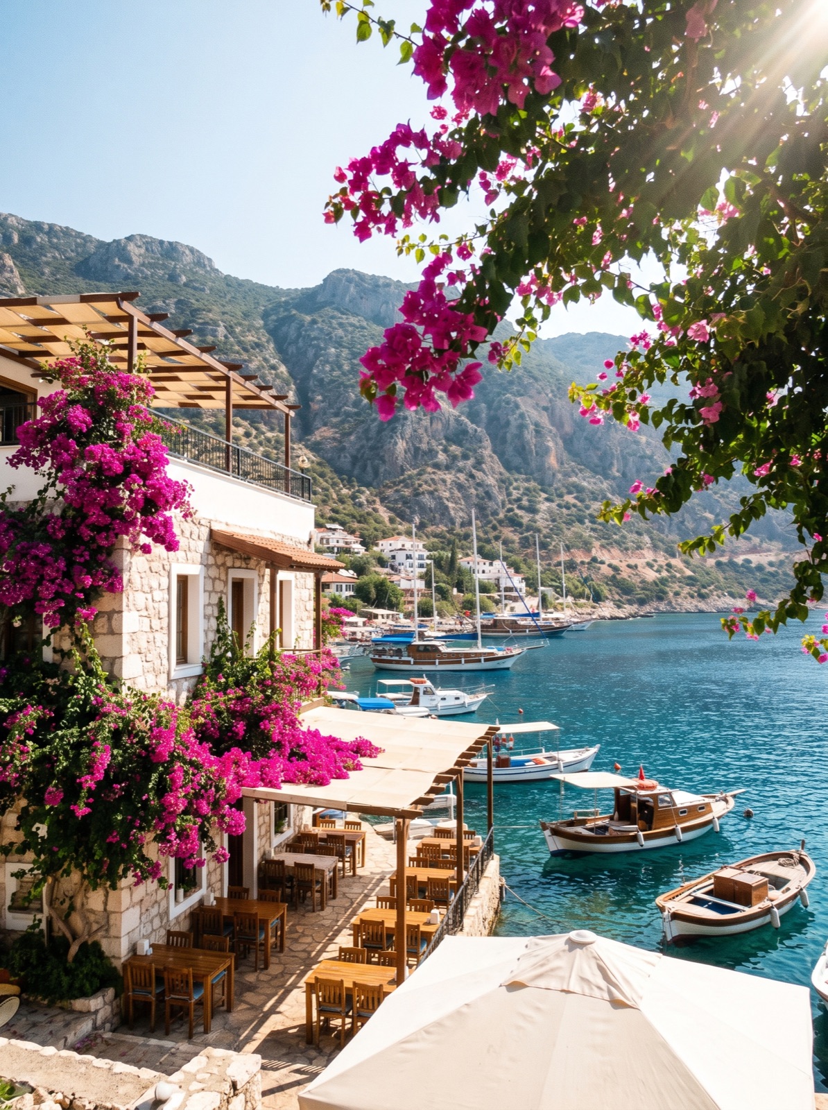 The whitewashed harbour town of Kaş